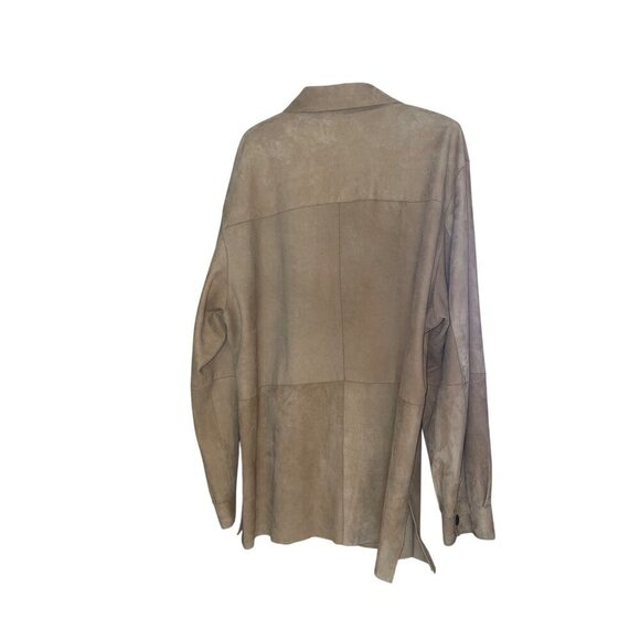 Jose Luis Mens Jacket Size 42 Tan Soft Suede Shacket Luxurious Side Slits - Picture 2 of 9